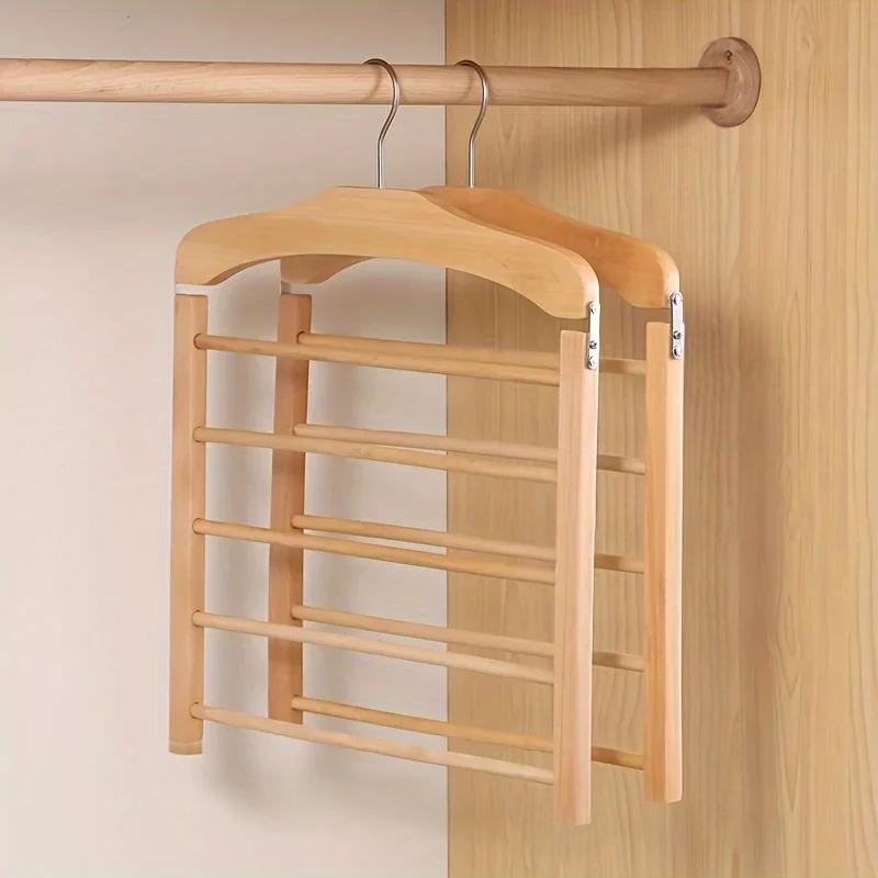 Wooden Clothes Hanger Space Saving with Sturdy Metal Hook | Bowlift