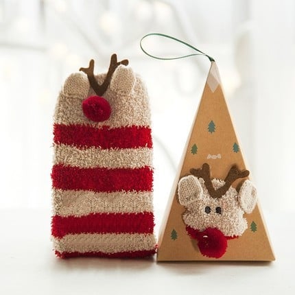 BowLift | MerryFeet Cozy Christmas Socks | Plush Coral Fleece | Warm Winter Gift Box