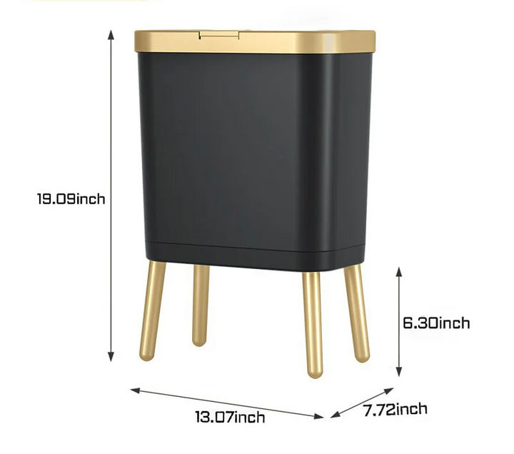 GoldenSlim Modern Trash Can with Lid Bowlift