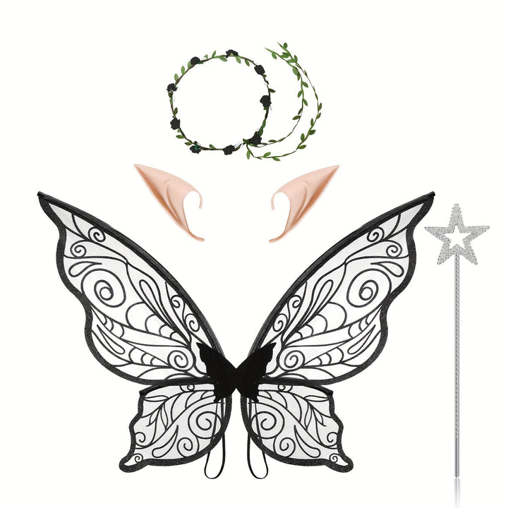 BowLift | Girls Magical Halloween Fairy Costume Set | Wings Wand Ears