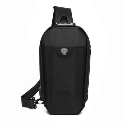 BowLift | Hard Shell Sling Bag with Lock, USB Port, Waterproof Material, Anti-theft Zips