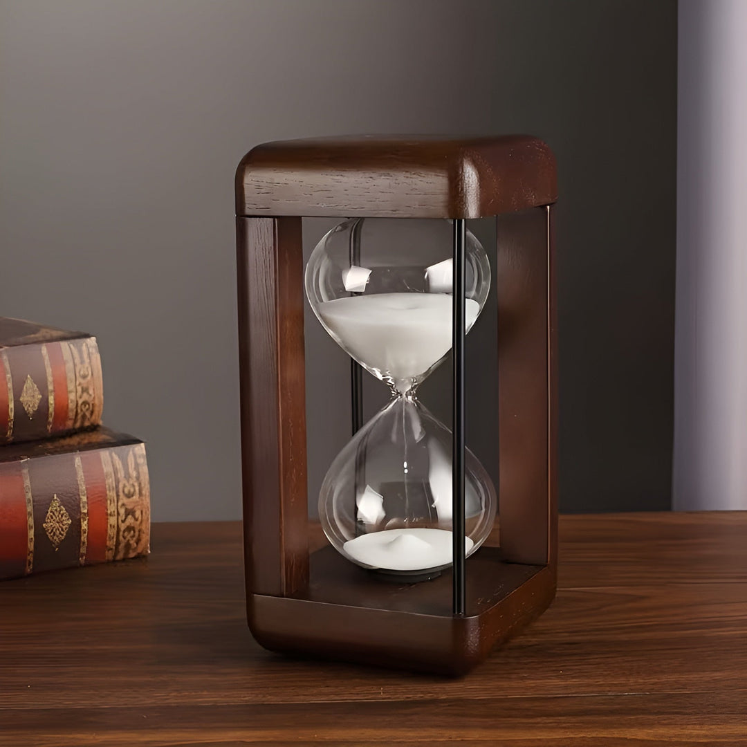Wooden Hourglass 30 Minutes – Solid Wood Frame & Decorative | Ideal for Office and Home | Bowlift