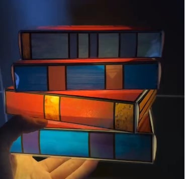 BowLift | Stained Plastic Stacked Books Lamp