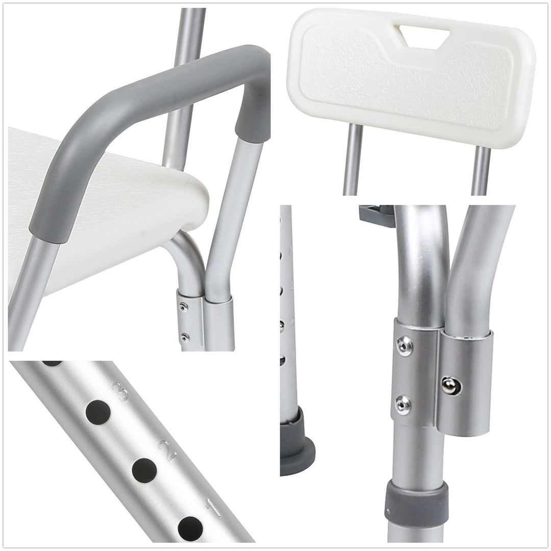 Shower stool height adjustable bath stool with backrest | Bowlift