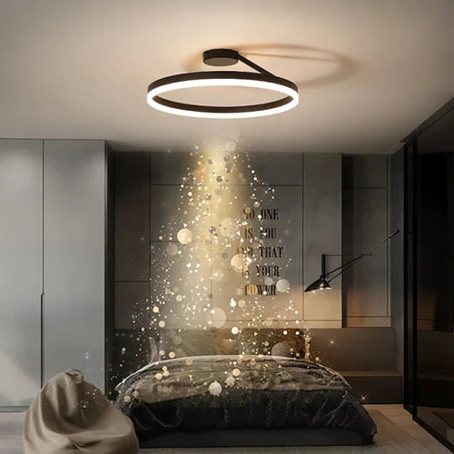 BowLift | RadiantGlimmer Ceiling Light - Luxurious golden LED lighting with metal elements