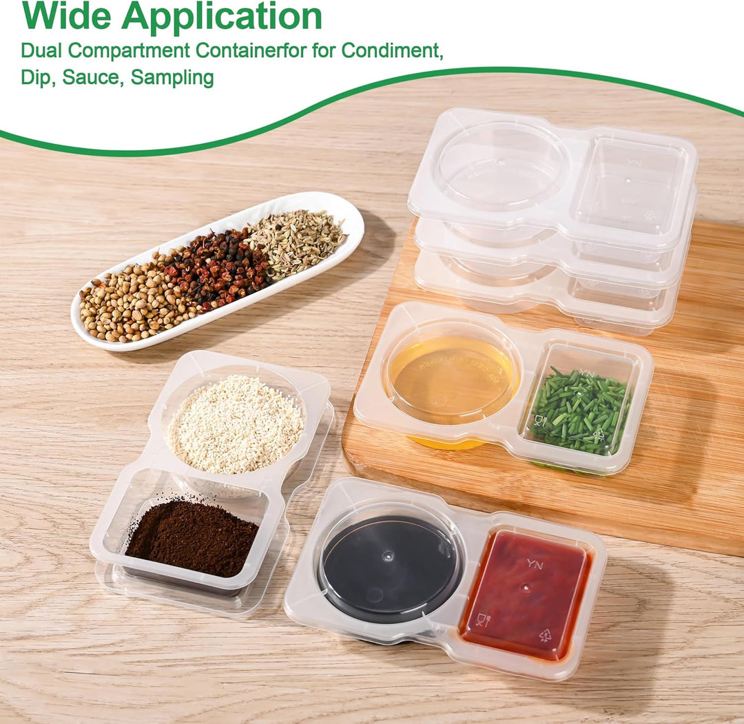 BowLift | Dual Compartment Sauce Container | Leak-Proof | BPA-Free | Portable