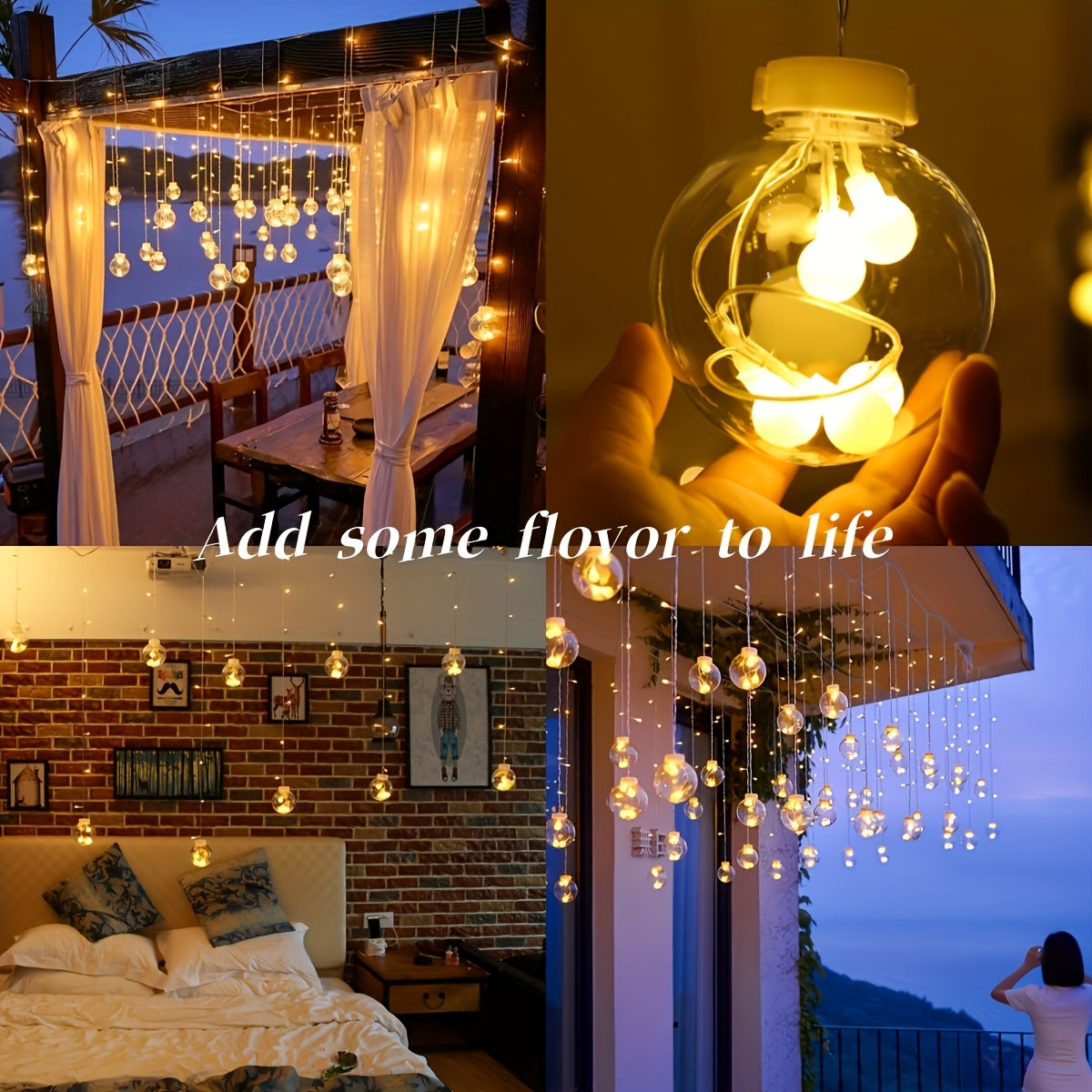 BowLift | Fairy Lights with Hanging Globe Ornaments