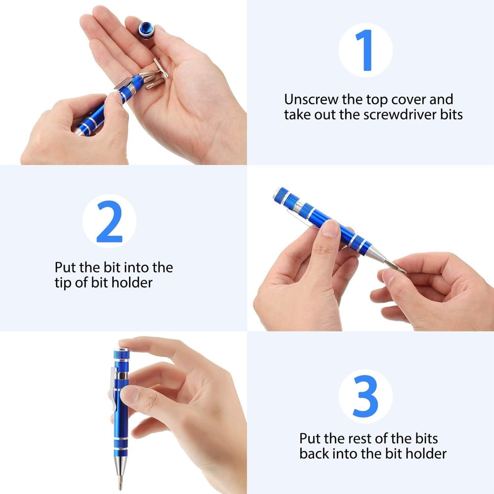BowLift | Multi-Bit Mini Screwdriver – Compact Repair Tool Made of Aluminum Alloy