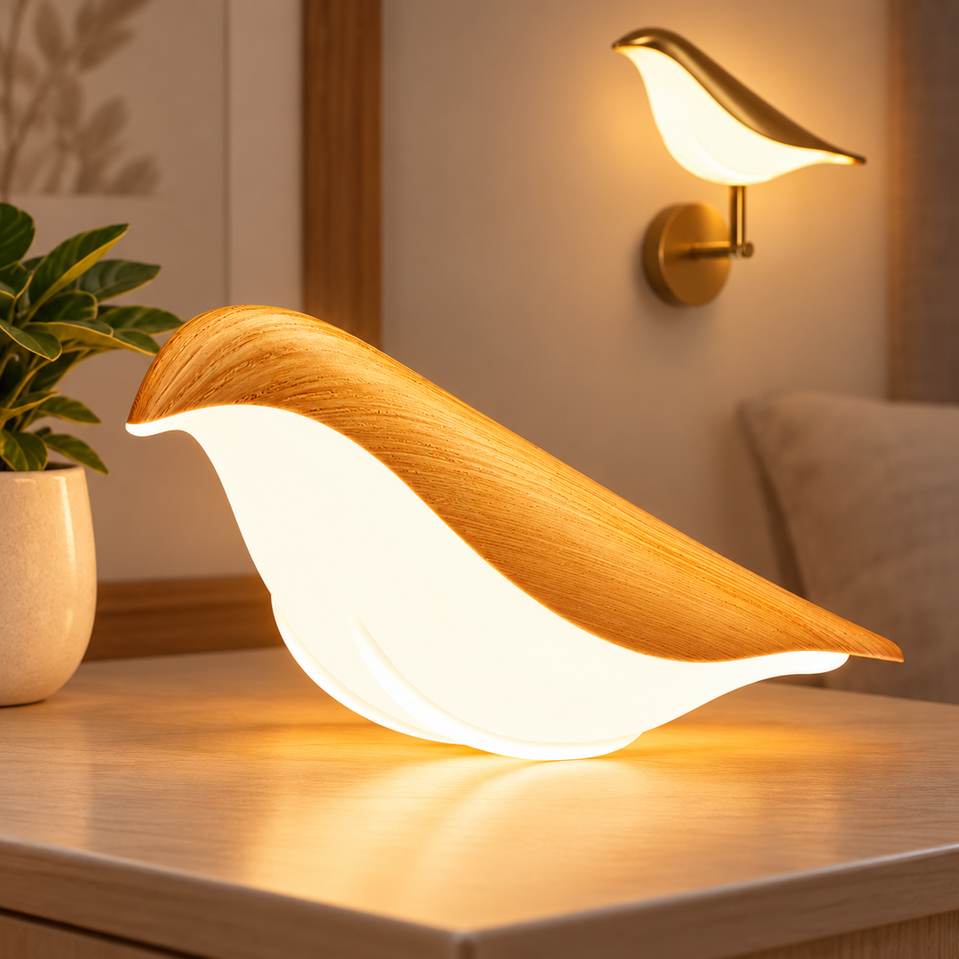 Sculptural Wooden Wave LED Table Lamp Bowlift