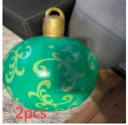 BowLift | Inflatable Christmas Ball Outdoor Decoration 60cm – Weather Resistant PVC Christmas Decoration