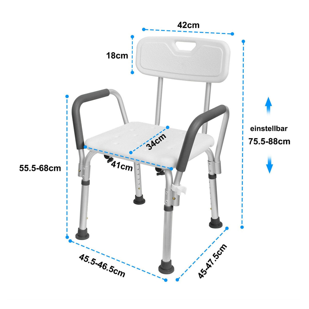 Shower stool height adjustable bath stool with backrest | Bowlift