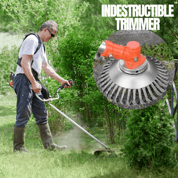 SteelTwist Weed Brush – 360° Trimmer Blade of Braided Steel (15 cm) | Bowlift