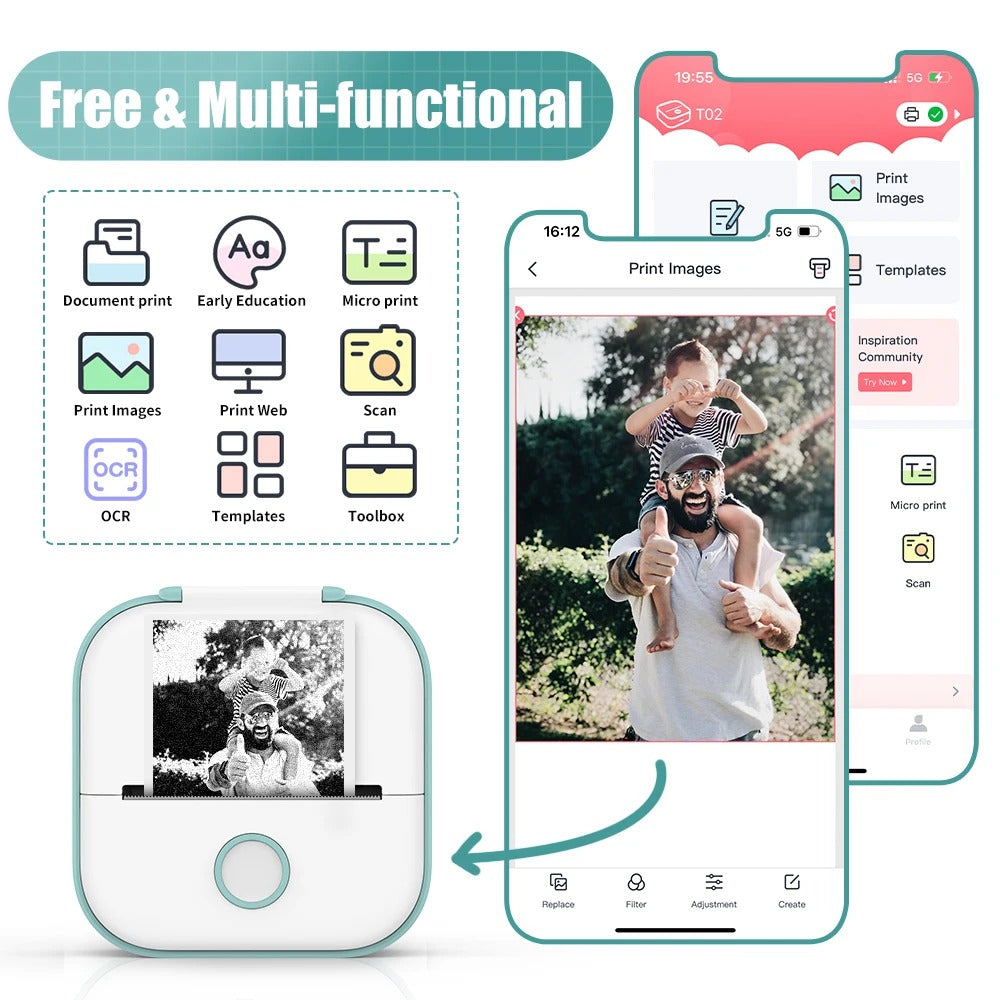 PocketPrint Mini – Portable Thermal Photo Printer without Ink | Bowlift