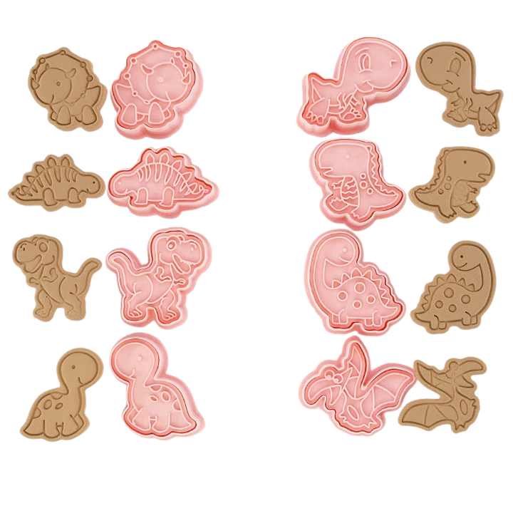 8pcs 3D Cartoon Cookie Cutters Pressable Biscuit Mold Cookie Stamp Set | Bowlift