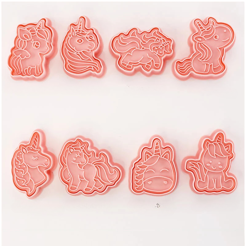8pcs 3D Cartoon Cookie Cutters Pressable Biscuit Mold Cookie Stamp Set | Bowlift