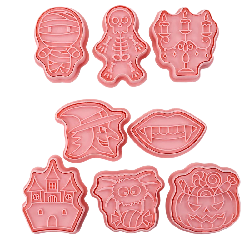 8pcs 3D Cartoon Cookie Cutters Pressable Biscuit Mold Cookie Stamp Set | Bowlift