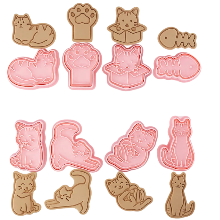 8pcs 3D Cartoon Cookie Cutters Pressable Biscuit Mold Cookie Stamp Set | Bowlift