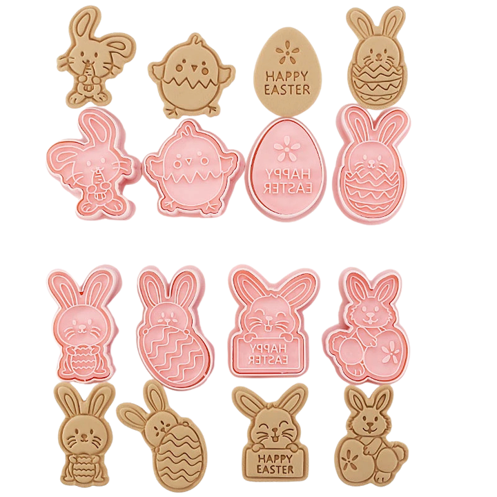8pcs 3D Cartoon Cookie Cutters Pressable Biscuit Mold Cookie Stamp Set | Bowlift