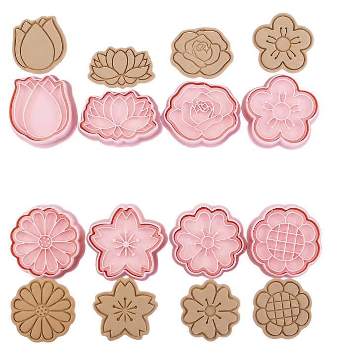 8pcs 3D Cartoon Cookie Cutters Pressable Biscuit Mold Cookie Stamp Set | Bowlift