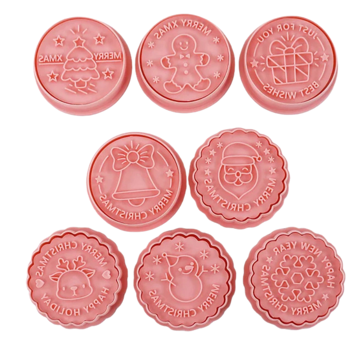 8pcs 3D Cartoon Cookie Cutters Pressable Biscuit Mold Cookie Stamp Set | Bowlift