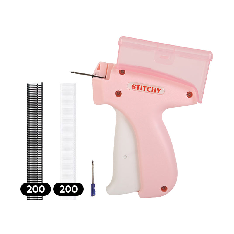 BowLift | Mini Label Gun with Storage Box - Compact Design, Fine Needle Set, Contains More Than 2000 Labels, Suitable for Clothing and Fabric Labels