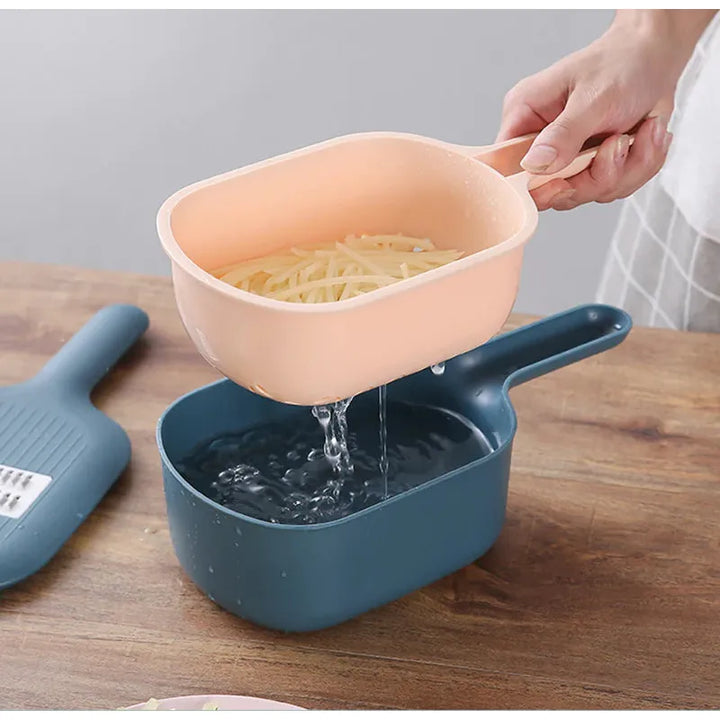 BowLift | Multifunctional Vegetable Slicer With Catchment Container – Practical Kitchen Helper For Easy Cutting, Grating & Slicing