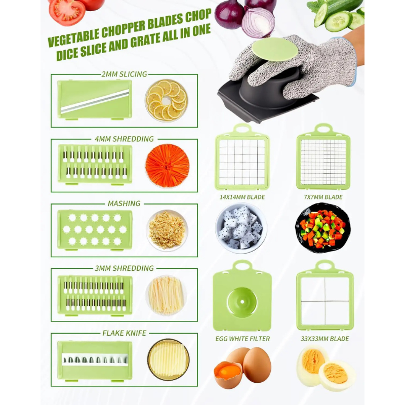 9 in 1 Kitchen Vegetable Chopper Slicer Dicer Cutter with Container | Bowlift