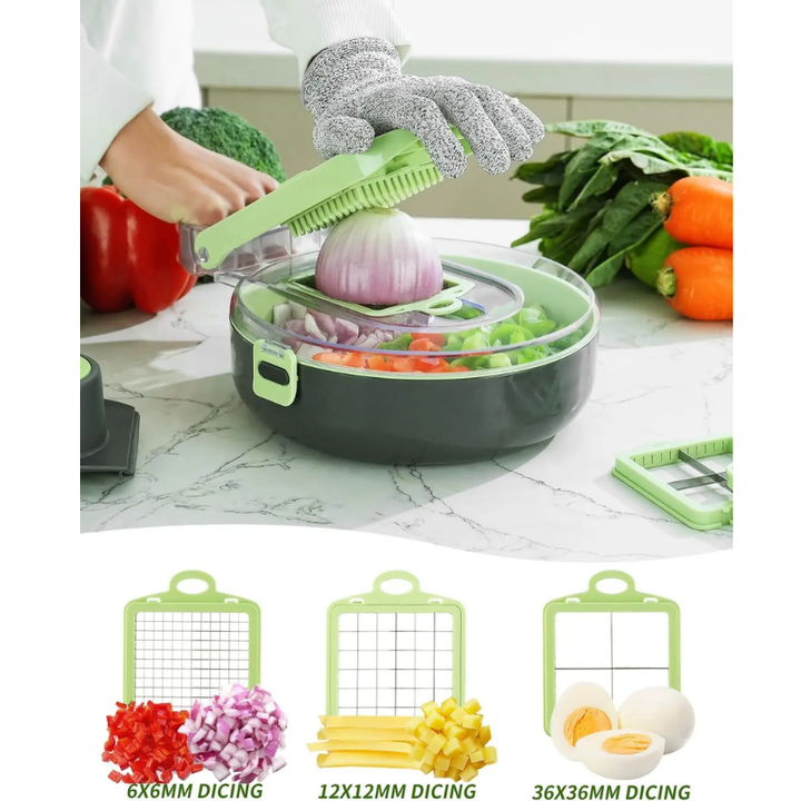 9 in 1 Kitchen Vegetable Chopper Slicer Dicer Cutter with Container | Bowlift