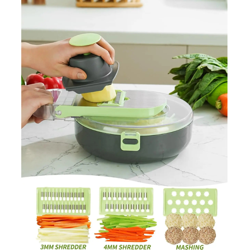 9 in 1 Kitchen Vegetable Chopper Slicer Dicer Cutter with Container | Bowlift