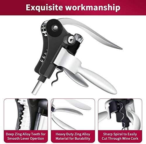 BowLift | 9-piece set: corkscrew set with corkscrew, foil cutter, thermometer, stopper and more