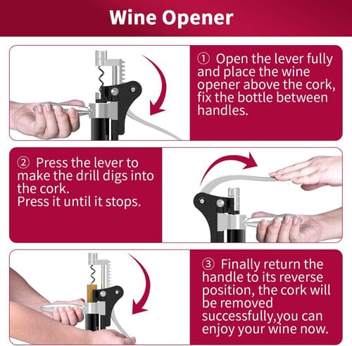 BowLift | 9-piece set: corkscrew set with corkscrew, foil cutter, thermometer, stopper and more