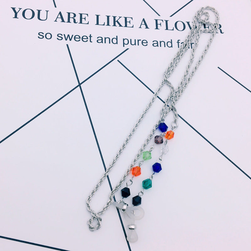 Filigree jewelry necklace with colorful crystals Bowlift
