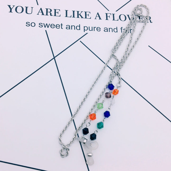 Filigree jewelry necklace with colorful crystals Bowlift
