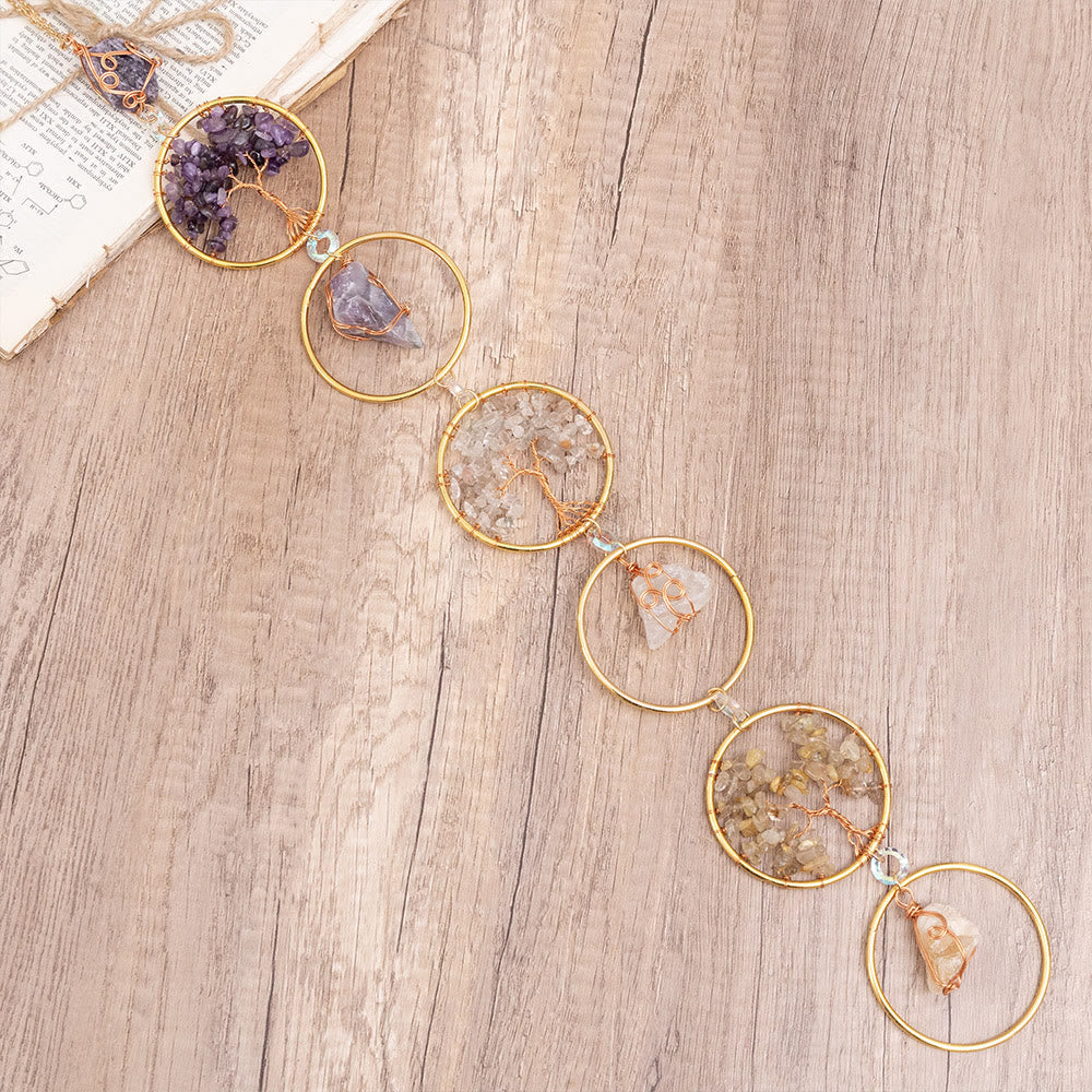BowLift | Crystal Tree of Life 6 Rings Wall Decor Ornament