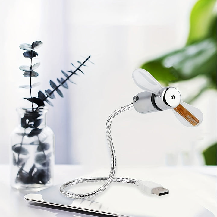 USB Desk Fan with LED Clock Display | Bowlift