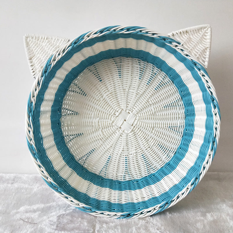 Cat Ear Woven Storage Basket Bowlift