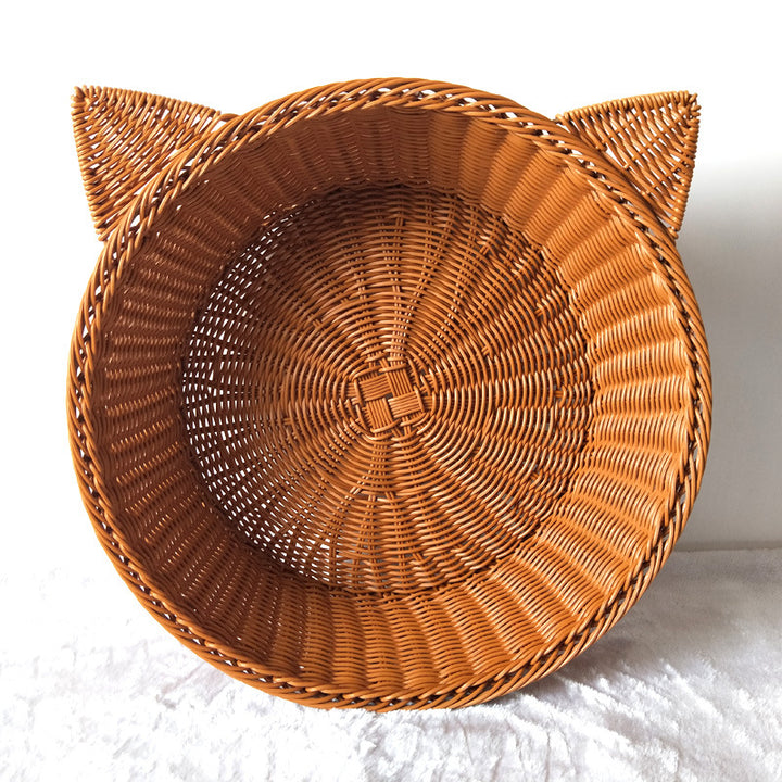 Cat Ear Woven Storage Basket Bowlift