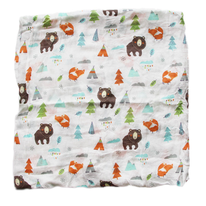 Organic Cotton Dinosaur Print Muslin Swaddle Bowlift