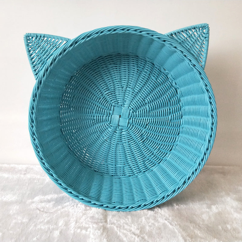 Cat Ear Woven Storage Basket Bowlift