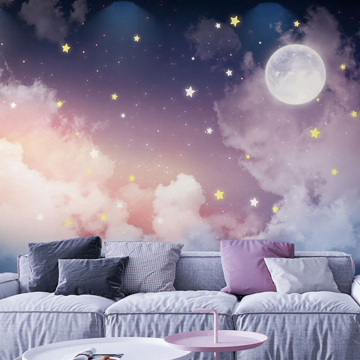 BowLift | Wall Art Modern Moon Star Mural Wallpaper