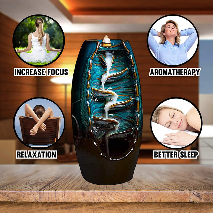 Mountain Incense Holder + FREE 7 Authentic Cones of Natural Fragrances Bowlift