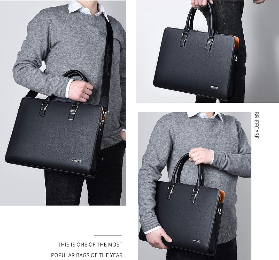 Genuine Leather Multi-Compartment Business Briefcase for Professionals | Bowlift