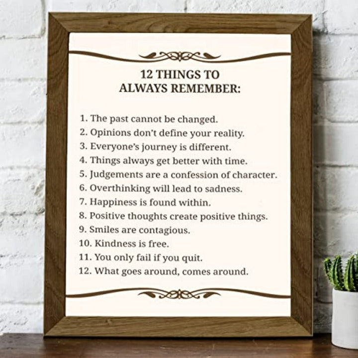 "12 Things To Always Remember" - Poster | Bowlift