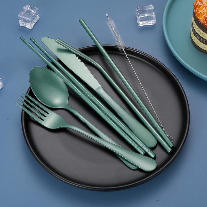BowLift | Cutlery Set GoCutlery | 4-piece for on the go | Stainless Steel & BPA-free | With Transport Case