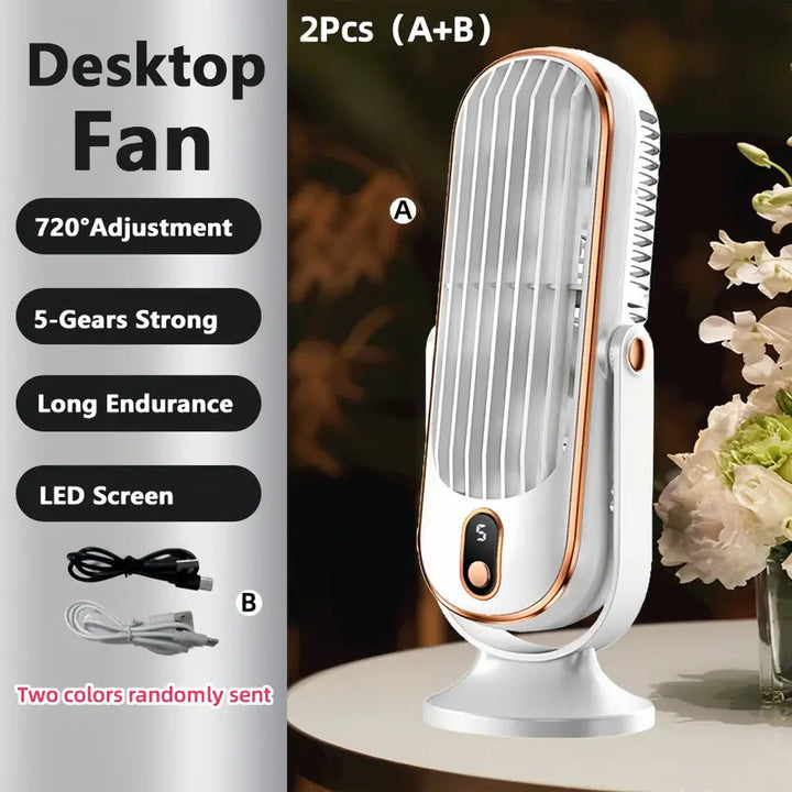 Portable Mini Air Conditioner with USB Charging – 5 Speeds & 720° Rotation | Bowlift