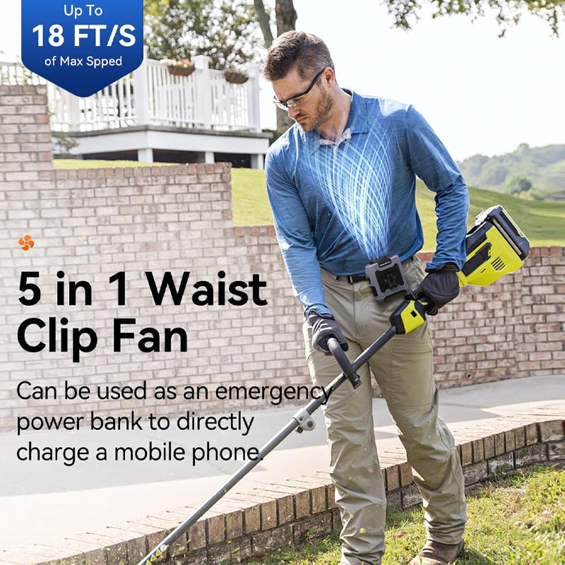 Portable belt fan with USB charging | Bowlift