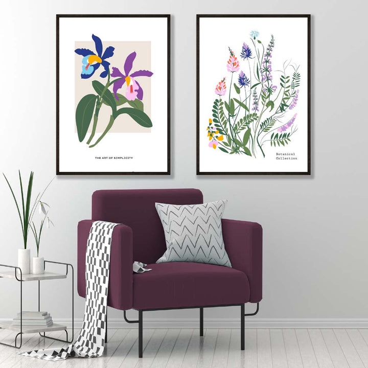 Colorful Spring Flower Illustration Set of 2 Art Prints | Bowlift