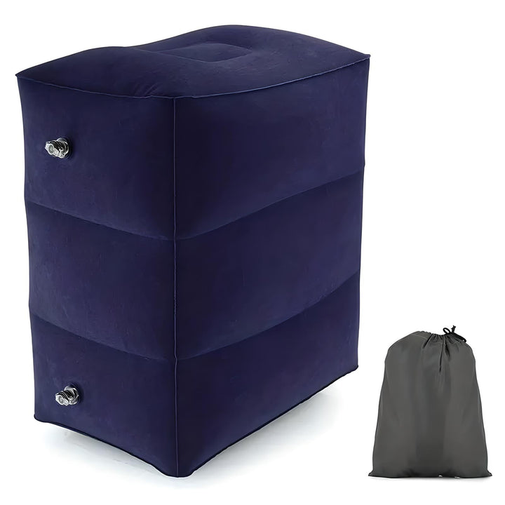 BowLift | Inflatable Travel Footrest | Ergonomic, Adjustable Height & Compact for Planes, Trains, Buses & Office Use