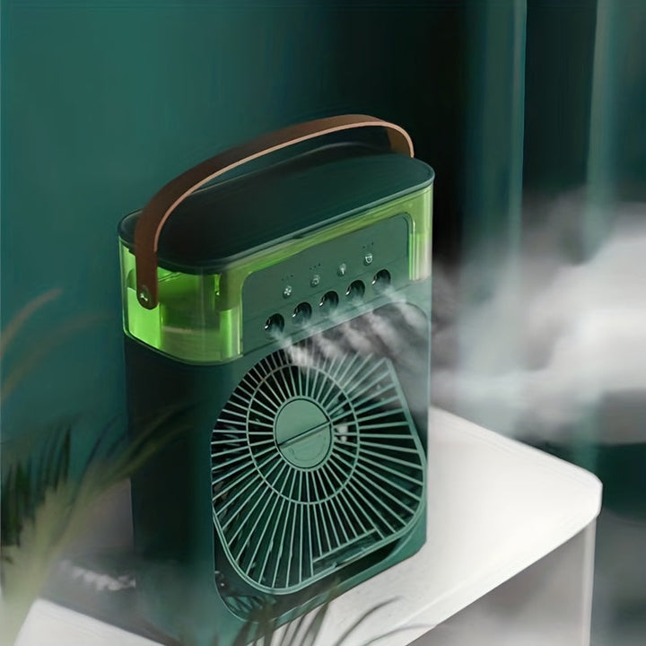 1pc Portable Air Conditioner, Household Small Air Cooler, Hydrocooling Fan, Portable Air Adjustment For Office, 3 Speed Air Cooling Fan Humidifier, 5pcs Humidified Spray Heads For Home Appliances | Bowlift
