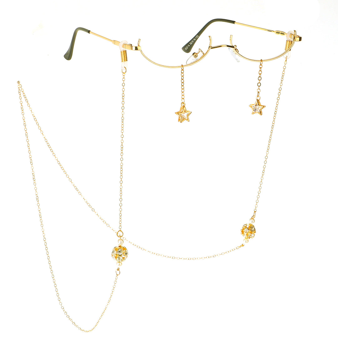 Decorative Star-Accented Eyewear Chain Bowlift